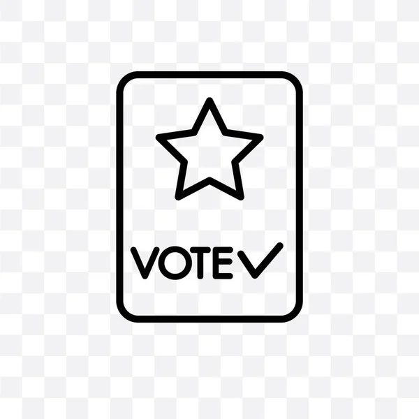 Voto Icono Lineal Vector Aislado Fondo Transparente Voto Concepto Transparencia — Vector de stock