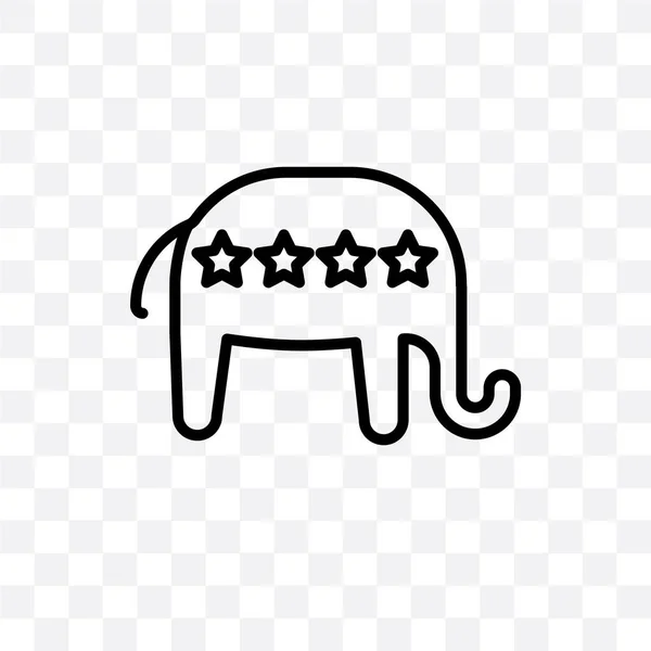Elefánt Republikánus Vektor Lineáris Ikon Elszigetelt Átlátszó Háttér Elefánt Republikánus — Stock Vector