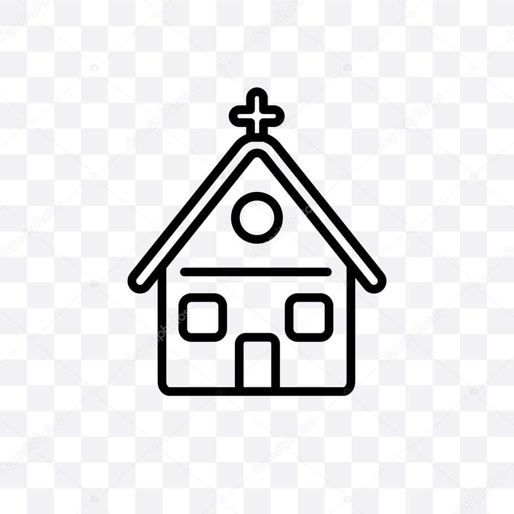 Church vector linear icon isolated on transparent background, Church transparency concept can be used for web and mobile