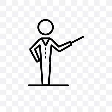 Yönetmen vektör lineer simgesi üzerinde şeffaf arka plan izole, yönetmen saydamlık kavramı web ve mobil için kullanılabilir