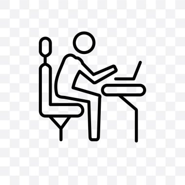 Programcı vektör lineer simgesi üzerinde şeffaf arka plan izole, programcı saydamlık kavramı web ve mobil için kullanılabilir