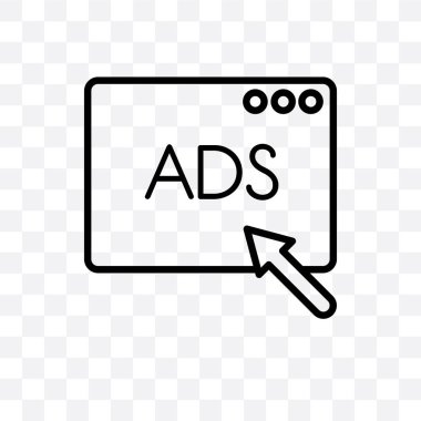 Vektör Lineer simgesi üzerinde şeffaf arka plan izole reklam, reklam saydamlık kavramı web ve mobil için kullanılabilir