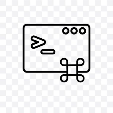 Komut vektör lineer simge üzerinde şeffaf arka plan izole, komut saydamlık kavramı web için kullanılan ve mobil olabilir