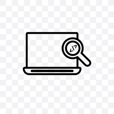 Kod gözden geçirme vektör lineer simgesi üzerinde şeffaf arka plan izole, kod gözden geçirme saydamlık kavramı web ve mobil için kullanılabilir