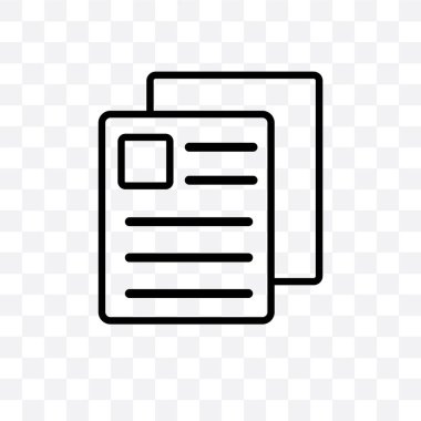 Sayfa vektör lineer simgesinin üzerinde şeffaf arka plan izole, web için kullanılan ve mobil sayfa saydamlık kavramı olabilir