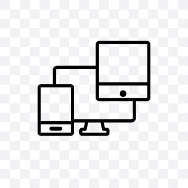 Saydam arka plan üzerinde izole duyarlı vektör lineer simge duyarlı saydamlık kavramı web için kullanılan ve mobil olabilir