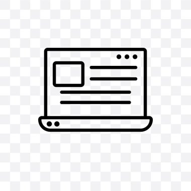 Saydam arka plan üzerinde izole web de vektör lineer simgesi, web için kullanılan ve mobil Web de saydamlık kavramı olabilir