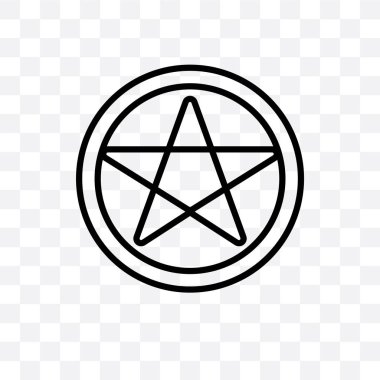 Satanizm vektör lineer simgesi üzerinde şeffaf arka plan izole, Satanizm saydamlık kavramı web ve mobil için kullanılabilir