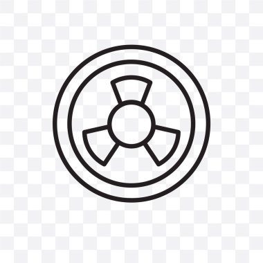 Radyoaktivite vektör lineer simgesi üzerinde şeffaf arka plan izole, radyoaktivite saydamlık kavramı web ve mobil için kullanılabilir