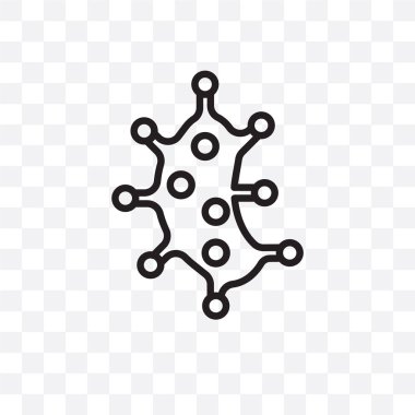 Mikroorganizma vektör lineer simgesi üzerinde şeffaf arka plan izole, mikroorganizma saydamlık kavramı web ve mobil için kullanılabilir