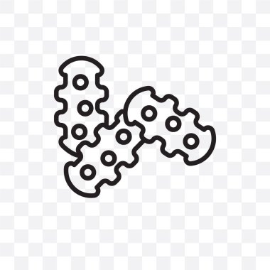 Mikroorganizmaların şeffaf arka plan üzerinde izole doğrusal simge vektör, mikroorganizmaların saydamlık kavramı web ve mobil için kullanılabilir