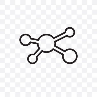 Molekül vektör lineer simgesi üzerinde şeffaf arka plan izole, molekül saydamlık kavramı web ve mobil için kullanılabilir