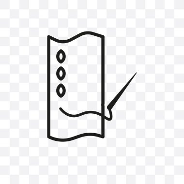 çalışan dikiş vektör lineer simge üzerinde şeffaf arka plan izole, web için kullanılan ve mobil çalışan dikiş saydamlık kavramı olabilir