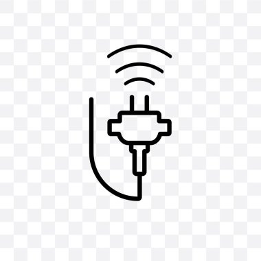 Tak vektör lineer simgesi üzerinde şeffaf arka plan izole akıllı, akıllı tak saydamlık kavramı web ve mobil için kullanılabilir