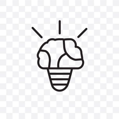 Fikir vektör lineer simgesi üzerinde şeffaf arka plan izole, fikir saydamlık kavramı web ve mobil için kullanılabilir