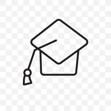 Kolej vektör lineer simgesi üzerinde şeffaf arka plan izole, kolej saydamlık kavramı web ve mobil için kullanılabilir