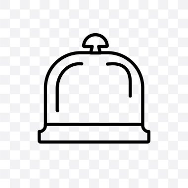 Otel bell vektör lineer simgesi üzerinde şeffaf arka plan izole, otel bell saydamlık kavramı web ve mobil için kullanılabilir