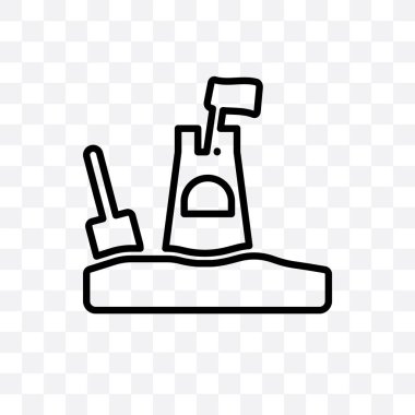 Kumdan kale vektör lineer simge üzerinde şeffaf arka plan izole, kumdan kale saydamlık kavramı web için kullanılan ve mobil olabilir