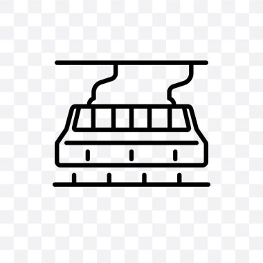 Şeffaf arka plan üzerinde izole golf arabası vektör lineer simge, Golf arabası saydamlık kavramı web için kullanılan ve mobil olabilir