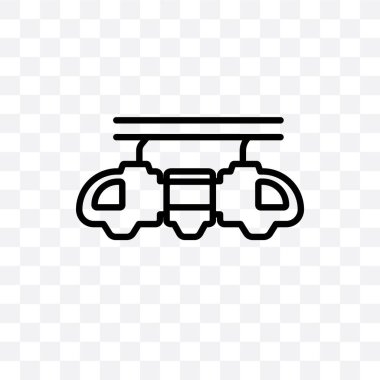 Canavar kamyon vektör lineer simgesini şeffaf arka plan üzerinde canavar kamyon saydamlık kavramı web ve mobil için kullanılabilir izole.