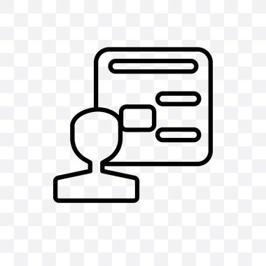 Hesap vektör lineer simge üzerinde şeffaf arka plan izole, web için kullanılan ve mobil hesap saydamlık kavramı olabilir