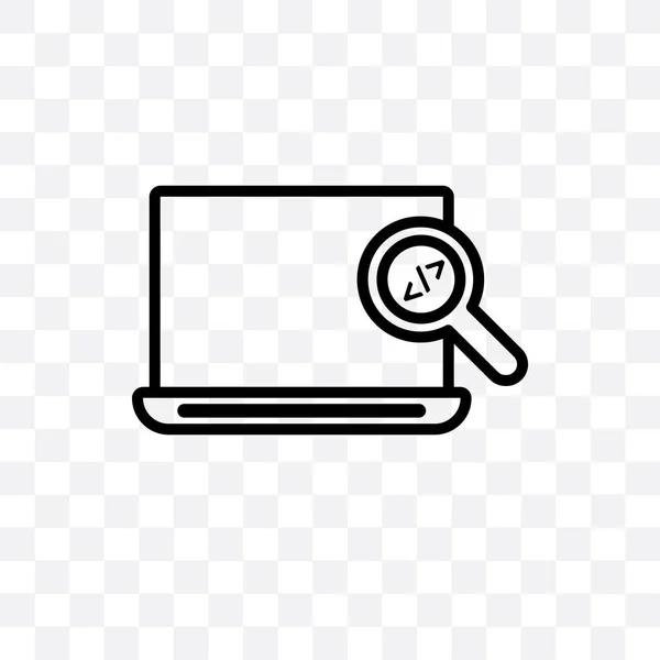 Código Revisión Vector Lineal Icono Aislado Sobre Fondo Transparente Código — Vector de stock