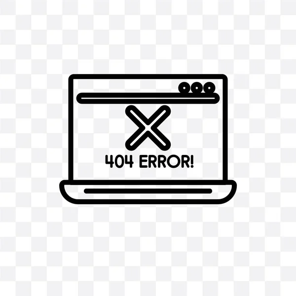 Ошибка 404 Векторная Линейная Иконка Изолированы Прозрачном Фоне Ошибка 404 — стоковый вектор