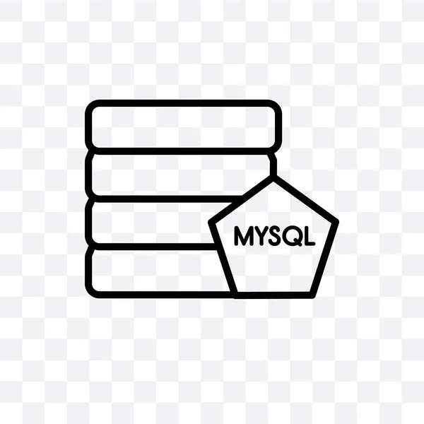 Mysql Векторні Лінійних Значок Ізольовані Прозорим Фоном Mysql Прозорості Концепт — стоковий вектор