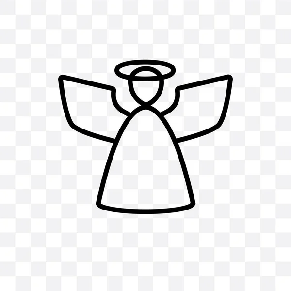 Ангел Вектор Лінійний Значок Ізольований Прозорому Фоні Концепція Прозорості Ангела — стоковий вектор