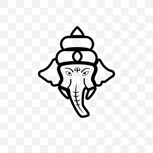 Ganesha Vektor Lineáris Ikon Elszigetelt Átlátszó Háttér Ganesha Átláthatóság Fogalma — Stock Vector