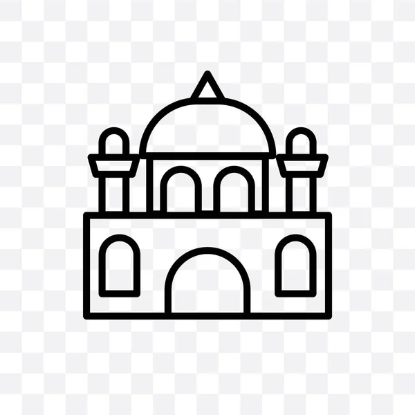 Monasterio Vector Lineal Icono Aislado Sobre Fondo Transparente Concepto Transparencia — Vector de stock