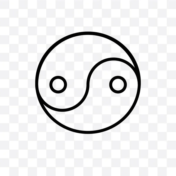 Yin Yang Vector Lineal Icono Aislado Sobre Fondo Transparente Yin — Vector de stock