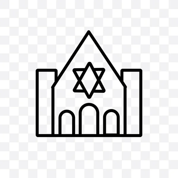 Ícone Linear Vetorial Sinagoga Isolado Fundo Transparente Conceito Transparência Sinagoga — Vetor de Stock