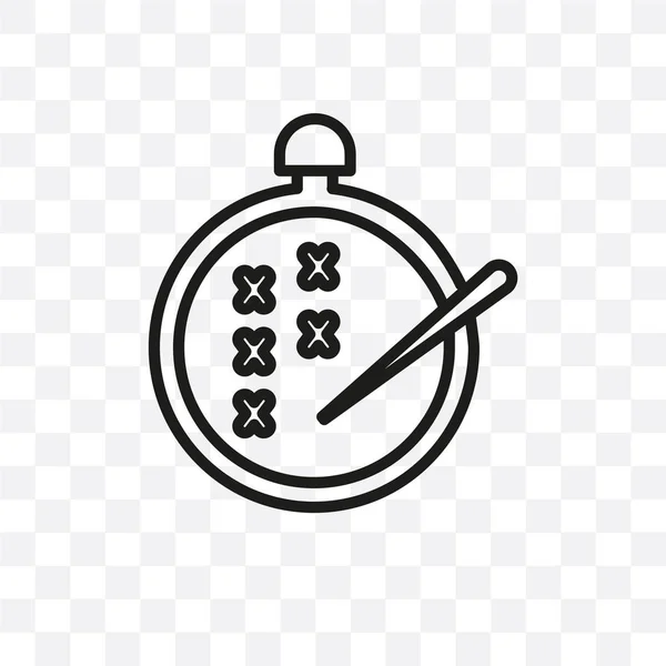 Borduurwerk Vector Lineaire Pictogram Geïsoleerd Transparante Achtergrond Borduurwerk Transparantie Concept — Stockvector