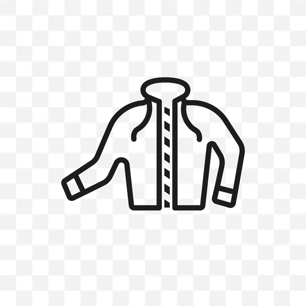 Линейный Значок Куртки Изолированный Прозрачном Фоне Концепция Прозрачности Куртки Использована — стоковый вектор