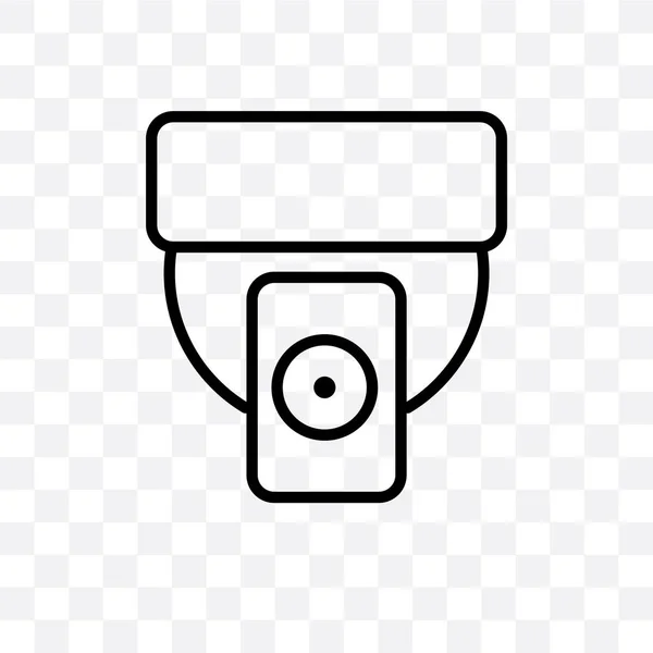 Bewakingscamera Vector Lineaire Pictogram Geïsoleerd Transparante Achtergrond Security Camera Transparantie — Stockvector