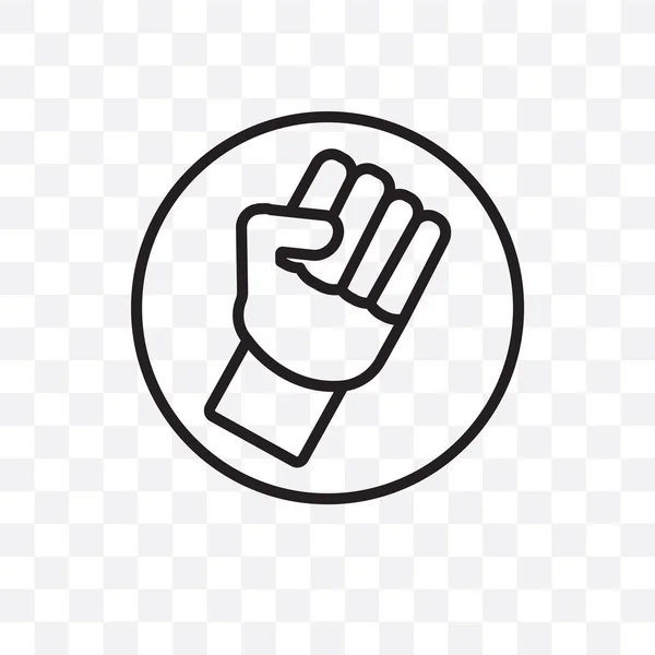 Fist Vector Linear Icon Isolated Transparent Background Fist Transparency Concept — Stock Vector