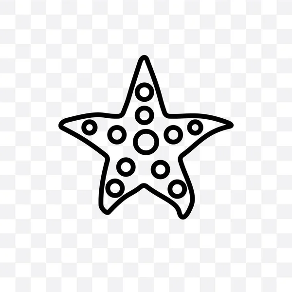 Линейный Значок Морской Звезды Прозрачном Фоне Концепция Прозрачности Морской Звезды — стоковый вектор