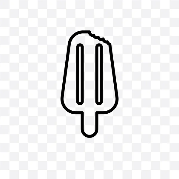 Popsicle Vector Lineal Icono Aislado Sobre Fondo Transparente Concepto Transparencia — Vector de stock