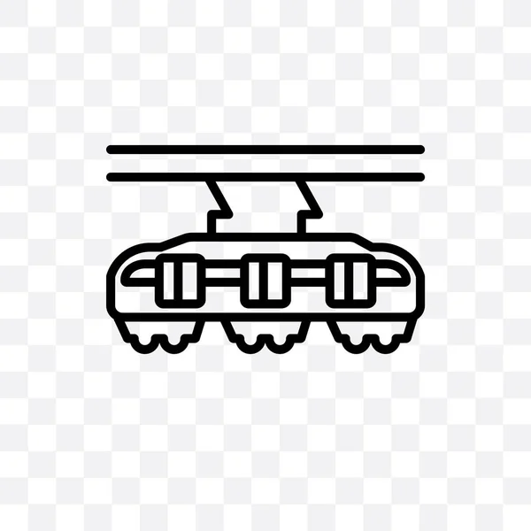 Линейная Иконка Трамвая Изолированная Прозрачном Фоне Концепция Прозрачности Трамвая Использована — стоковый вектор