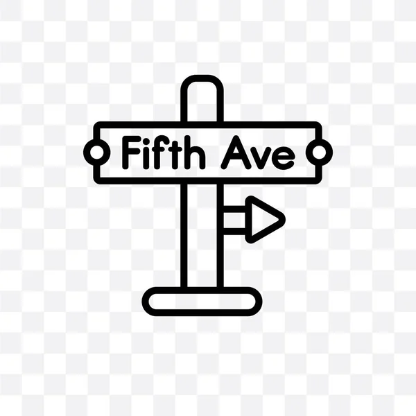 Fünfte Avenue Vektor Lineares Symbol Isoliert Auf Transparentem Hintergrund Fünfte — Stockvektor