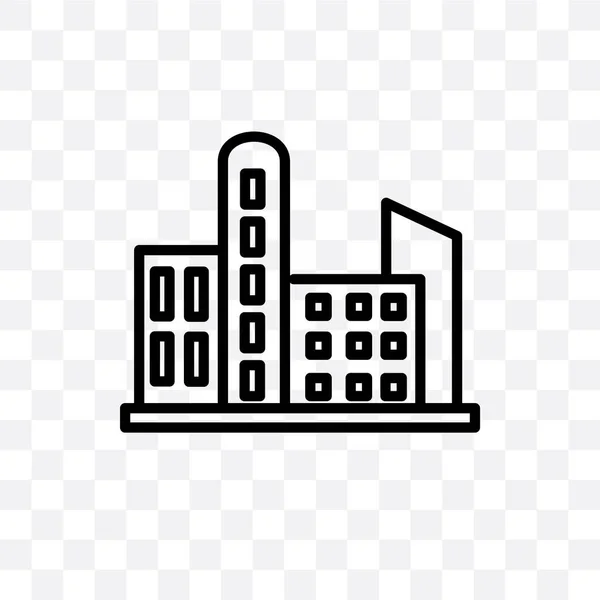 Stadsgezicht Vector Lineaire Pictogram Geïsoleerd Transparante Achtergrond Cityscape Transparantie Concept — Stockvector