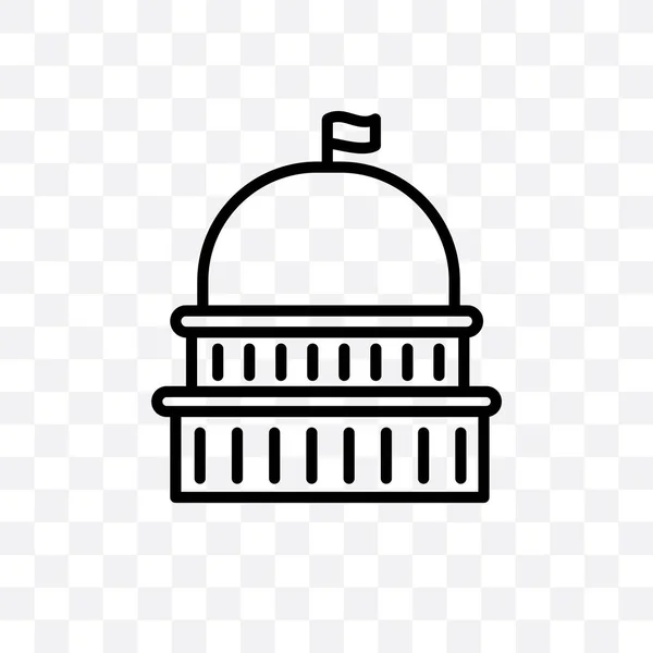 Capitol Wektor Ikona Liniowej Przezroczystym Tle Capitol Przejrzystości Koncepcja Może — Wektor stockowy