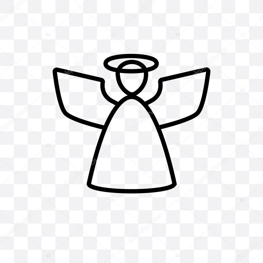 Angel vector linear icon isolated on transparent background, Angel transparency concept can be used for web and mobile