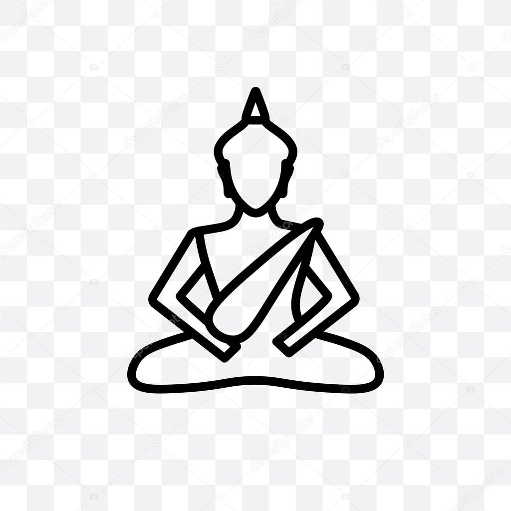 Buddha vector linear icon isolated on transparent background, Buddha transparency concept can be used for web and mobile