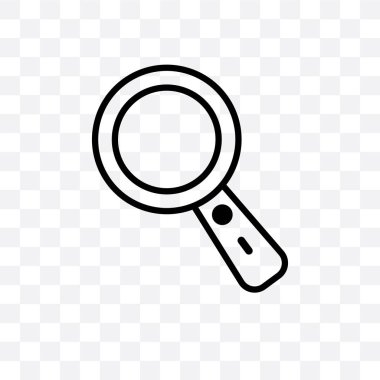 Büyüteç vektör lineer simgesi üzerinde şeffaf arka plan izole, Büyüteç saydamlık kavramı web ve mobil için kullanılabilir