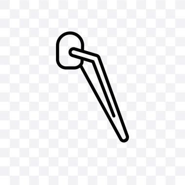 Diş kaplama vektör lineer simge üzerinde şeffaf arka plan izole, web için kullanılan ve mobil diş kaplama saydamlık kavramı olabilir