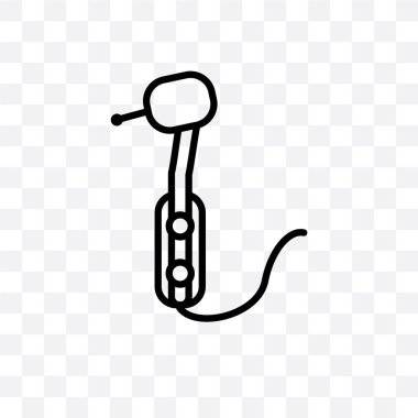 Diş hekimleri araç vektör lineer simgesini şeffaf arka plan üzerinde izole matkap, diş hekimleri matkap aracı saydamlık kavramı web ve mobil için kullanılabilir