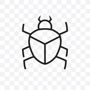 Bokböceği vektör lineer simgesi üzerinde şeffaf arka plan izole, Scarab saydamlık kavramı web ve mobil için kullanılabilir