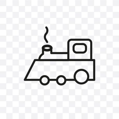 Saydam arka plan üzerinde izole lokomotif vektör lineer simge lokomotif saydamlık kavramı web için kullanılan ve mobil olabilir